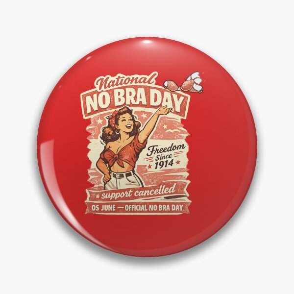 Item preview, National No Bra Day – Freedom Since 1914 | Funny Retro Pinup Style Vintage Tee designed and sold by MartBook.