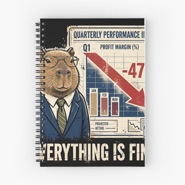 Item preview, Funny Capybara Everything Is Fine Retro Corporate Stock Market Crash designed and sold by  Bold Border Studio..
