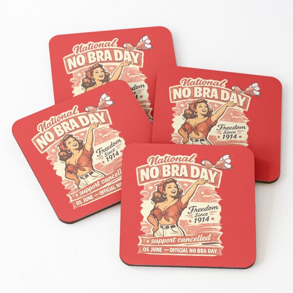 Item preview, National No Bra Day – Freedom Since 1914 | Funny Retro Pinup Style Vintage Tee designed and sold by MartBook.