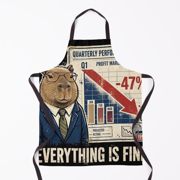 Item preview, Funny Capybara Everything Is Fine Retro Corporate Stock Market Crash designed and sold by  Bold Border Studio..