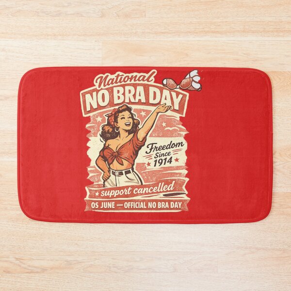 Item preview, National No Bra Day – Freedom Since 1914 | Funny Retro Pinup Style Vintage Tee designed and sold by MartBook.