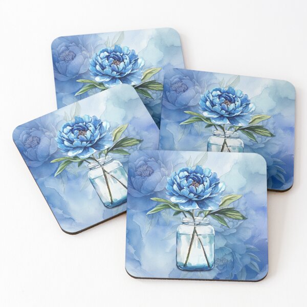 Item preview, Perwinkle Blue Peonies Botanical designed and sold by SalonOfArt.