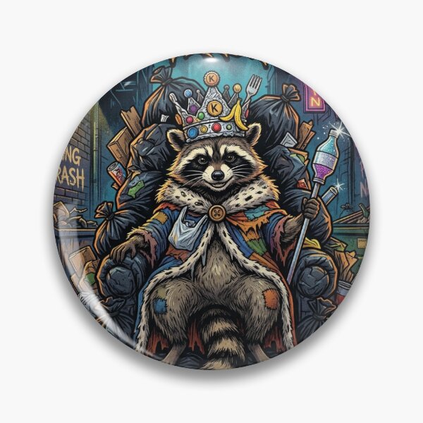Item preview, Trash King Raccoon | Royal Trash Panda Sitting on Garbage Throne Funny Meme Art designed and sold by DmaarGroup.