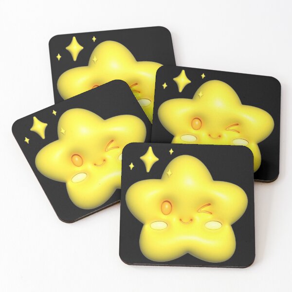 Item preview, 3D Puffy Star Cute | Kawaii Yellow Pattern designed and sold by Rawafi Art Studio.