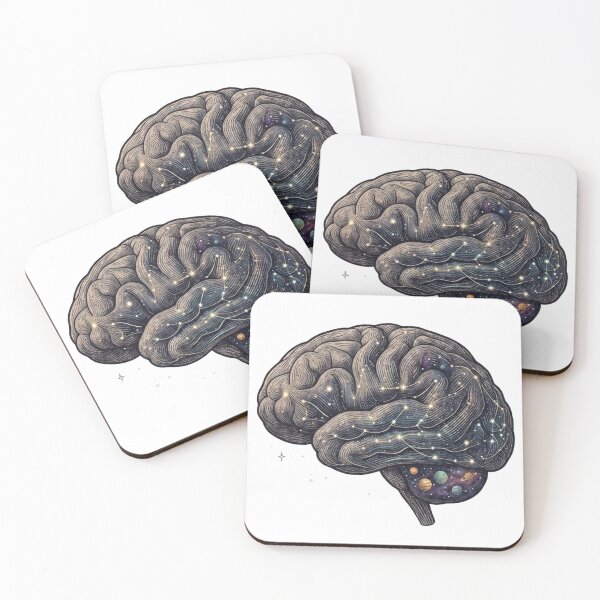 Item preview, Cosmic Brain Galaxy Universe Surreal Science Art designed and sold by JeevanStickers.