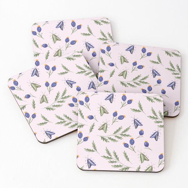 Item preview, Mystical Woodland Moth Botanical Pattern designed and sold by BetOova.