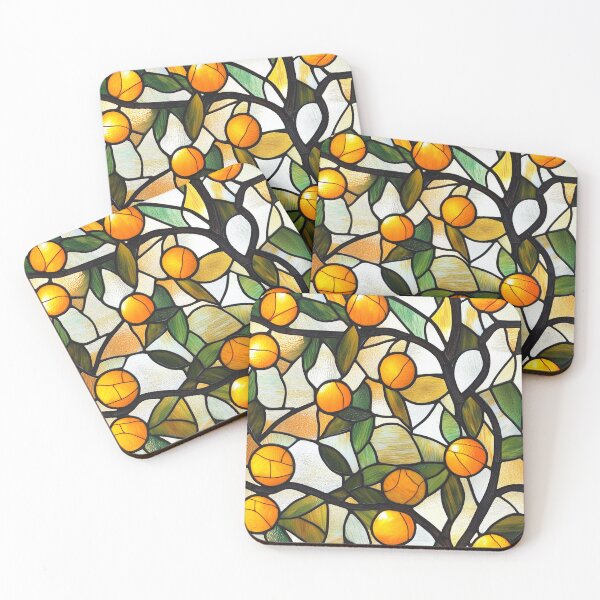Item preview, Orange Grove Stained Glass Photo Texture designed and sold by DigitaICraft.