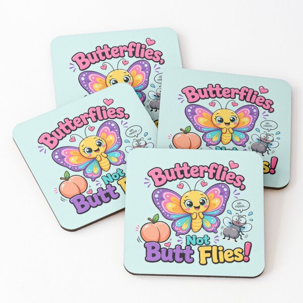 Item preview, Butterflies Not Butt Flies Funny Kids Pun Design designed and sold by planetreynolds.