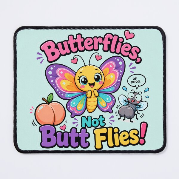 Item preview, Butterflies Not Butt Flies Funny Kids Pun Design designed and sold by planetreynolds.