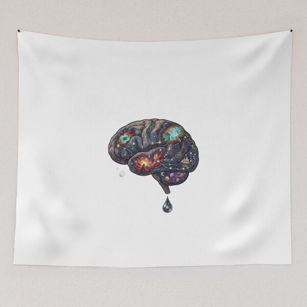 Item preview, Melting Cosmic Brain Galaxy Surreal Science Art designed and sold by JeevanStickers.