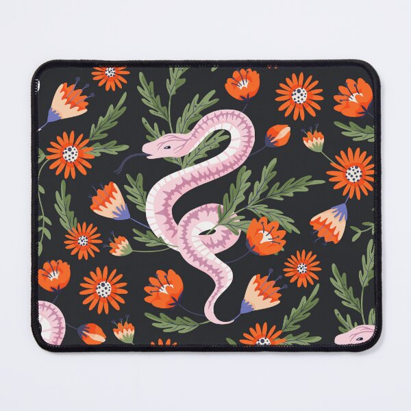 Item preview, Dark Floral Pink Snake Botanical Pattern designed and sold by BetOova.