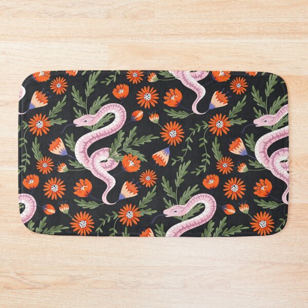 Item preview, Dark Floral Pink Snake Botanical Pattern designed and sold by BetOova.