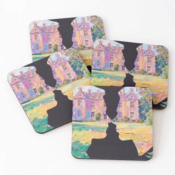 Item preview, Pemberley Estate Silhouette Oil Painting Jane Austen Pride and Prejudice designed and sold by FIREDesignsPOD.
