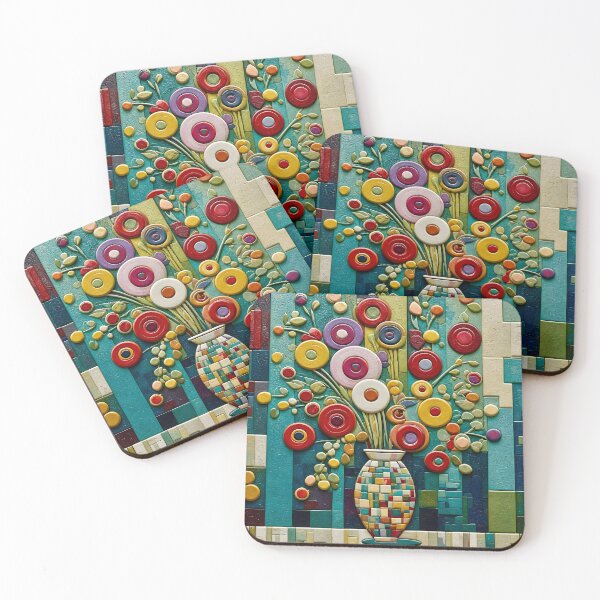 Item preview, Colorful Abstract Flowers After Klimt designed and sold by Vicky Brago-Mitchell®.