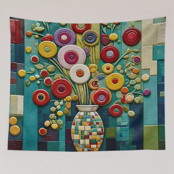 Item preview, Colorful Abstract Flowers After Klimt designed and sold by Vicky Brago-Mitchell®.