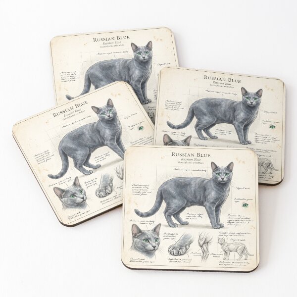 Item preview, Russian Blue Cat Anatomical Study Print designed and sold by Paolo-Bandal.