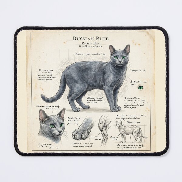 Item preview, Russian Blue Cat Anatomical Study Print designed and sold by Paolo-Bandal.