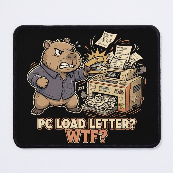 Item preview, Funny Capybara PC Load Letter Retro Office Printer Jam Meme designed and sold by  Bold Border Studio..