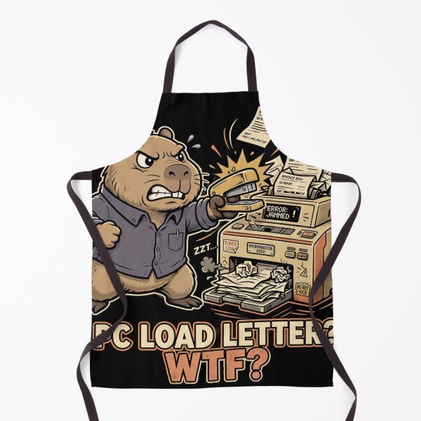 Item preview, Funny Capybara PC Load Letter Retro Office Printer Jam Meme designed and sold by Bold Border Studio..