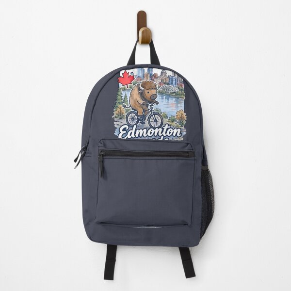 Item preview, Edmonton Bicycling Cute Bison City Skyline Pride  designed and sold by HowToCanadian.