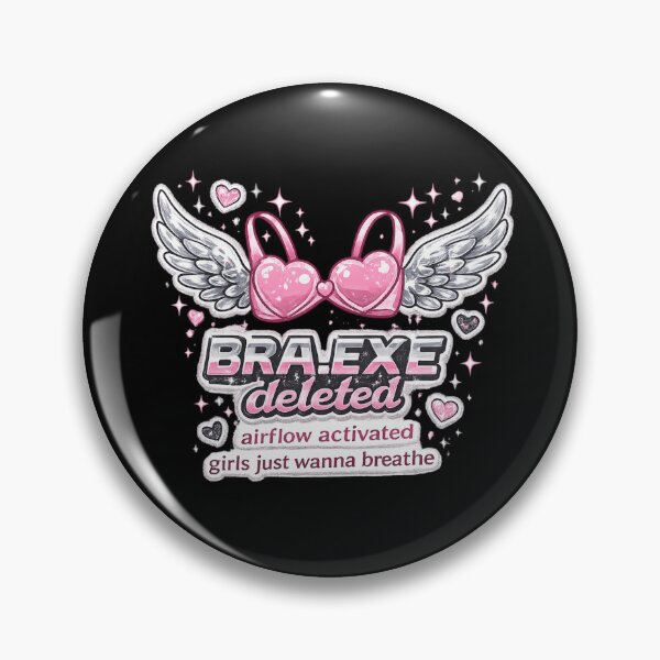 Item preview, Bra.exe Deleted - Airflow Activated | Funny No Bra Cute Aesthetic Sticker designed and sold by MartBook.