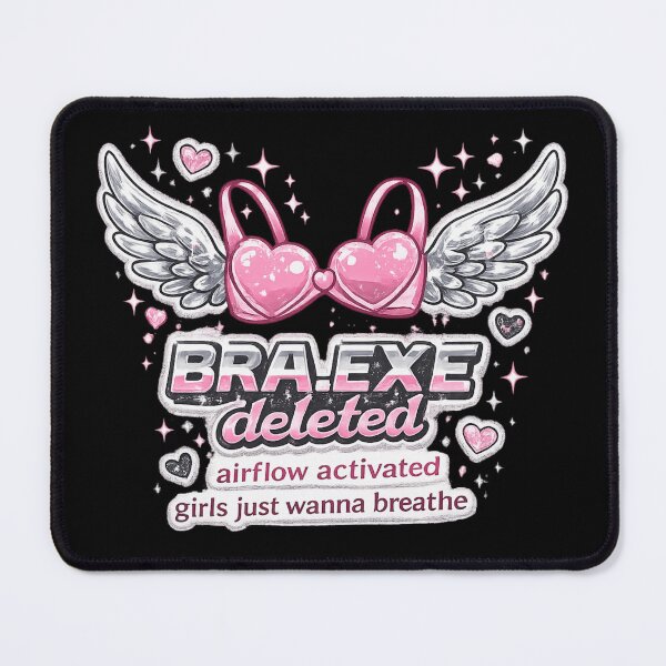 Item preview, Bra.exe Deleted - Airflow Activated | Funny No Bra Cute Aesthetic Sticker designed and sold by MartBook.