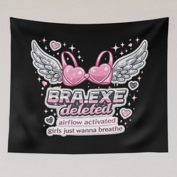 Item preview, Bra.exe Deleted - Airflow Activated | Funny No Bra Cute Aesthetic Sticker designed and sold by MartBook.
