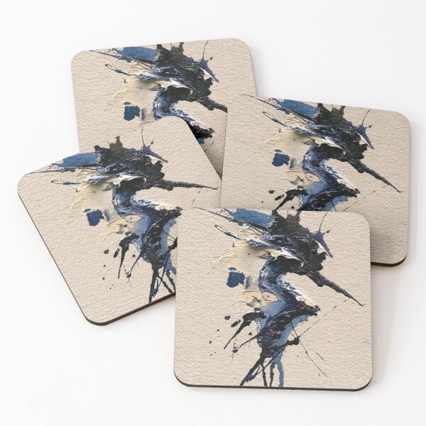 Item preview, Abstract Textured Blue Palette No. 11 - Explosive Blue & Black Impasto Splash designed and sold by SlowRegardArt.
