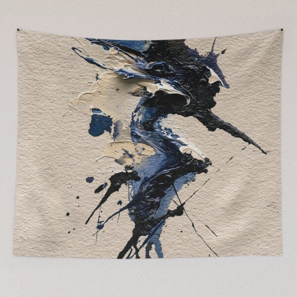 Item preview, Abstract Textured Blue Palette No. 11 - Explosive Blue & Black Impasto Splash designed and sold by SlowRegardArt.