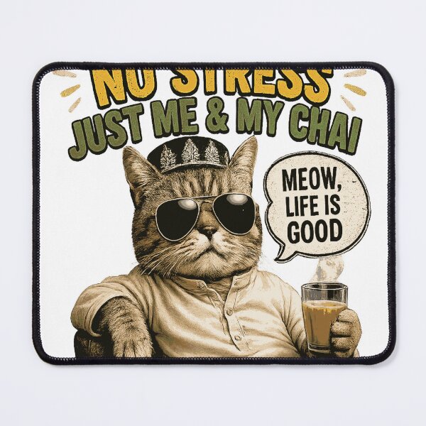 Item preview, Chai & Chill Cat – Funny Pakistani Meme T designed and sold by Dusk & Dawn Apparel.