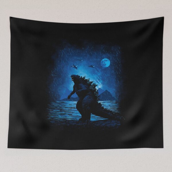 Item preview, Stormy Kaiju King - Blue Moonlight Monster Art designed and sold by MrGlayga.