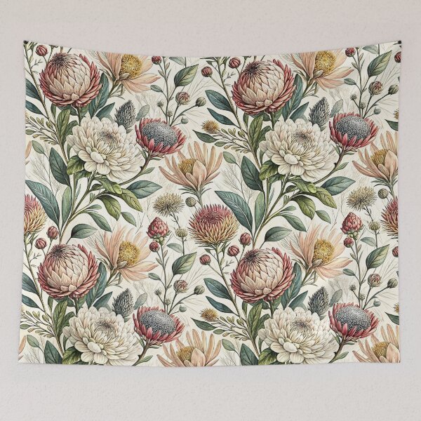 Item preview, Elegant Vintage Protea Botanical Pattern designed and sold by Petal & Pattern Co.