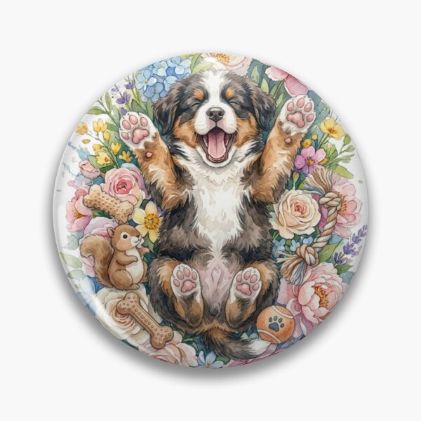 Item preview, Adorable Puppy in a Bed of Flowers and toys designed and sold by TB-73.