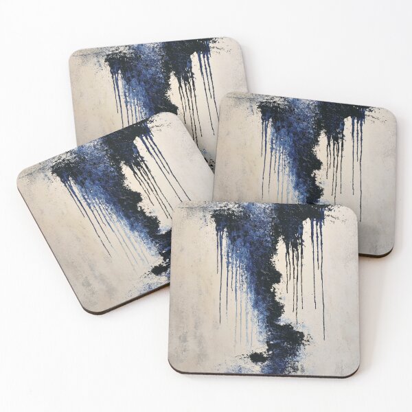 Item preview, Abstract Textured Blue Palette No. 12 - Dramatic Navy Blue Vertical Drip designed and sold by SlowRegardArt.