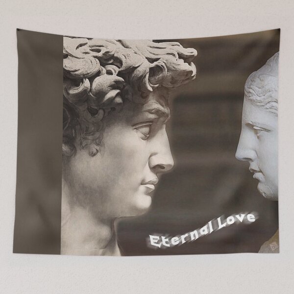 Item preview, Eternal Love - Sculptural Couple (Original Ink Drawing by ACCI) designed and sold by VanyssaGraphics.