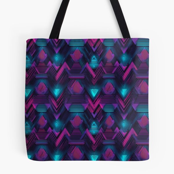 Item preview, Vibrant Geometric Abstract Neon Synthwave Pattern designed and sold by NicolasGlowArt.