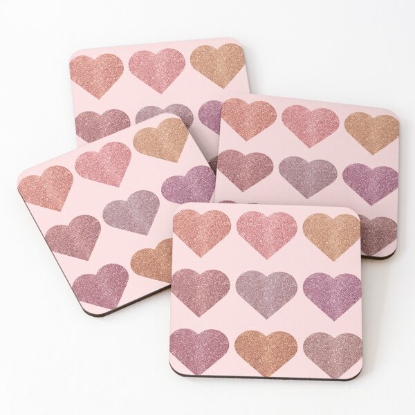 Item preview, Glitter hearts dark colors pink background  designed and sold by PinkDreams-.