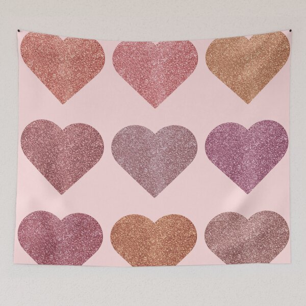 Item preview, Glitter hearts dark colors pink background  designed and sold by PinkDreams-.