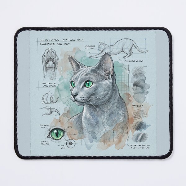 Item preview, Russian Blue Cat Anatomical Study Print designed and sold by Paolo-Bandal.