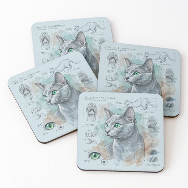 Item preview, Russian Blue Cat Anatomical Study Print designed and sold by Paolo-Bandal.