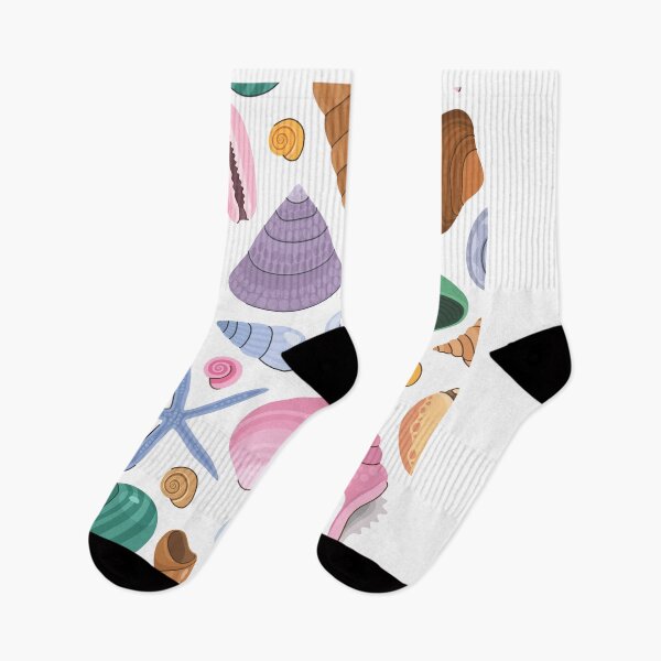 Item preview, Colorful Ocean Seashells Starfish Pattern White designed and sold by jttrends.