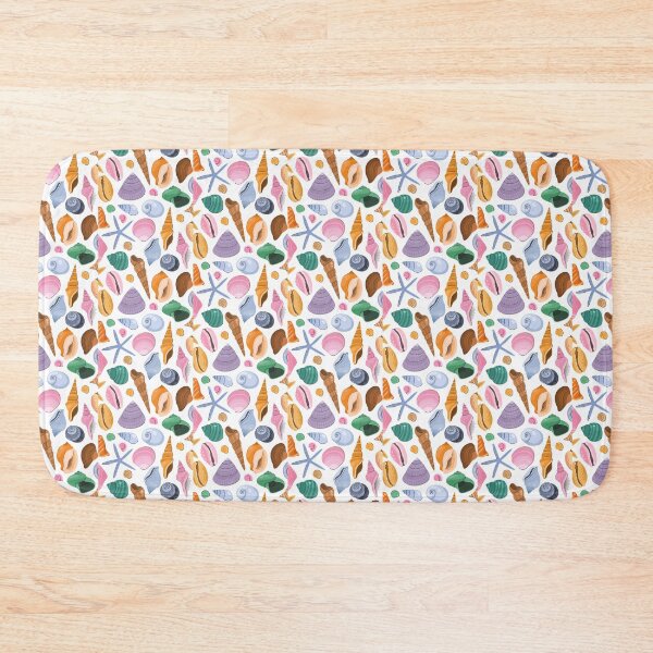Item preview, Colorful Ocean Seashells Starfish Pattern White designed and sold by jttrends.
