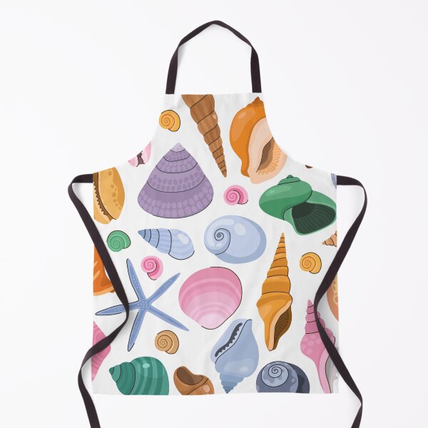 Item preview, Colorful Ocean Seashells Starfish Pattern White designed and sold by jttrends.