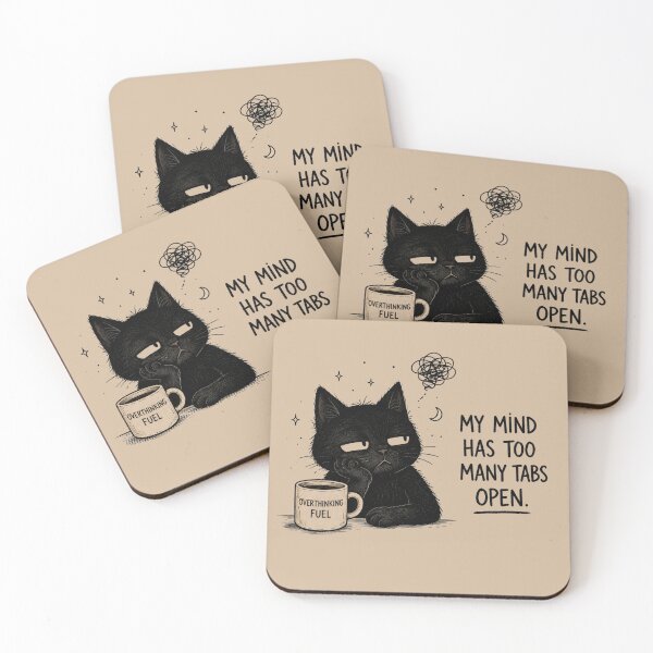 Item preview, My Mind Has Too Many Tabs Open | Overthinking Cat Design designed and sold by VibeFlowStudio.