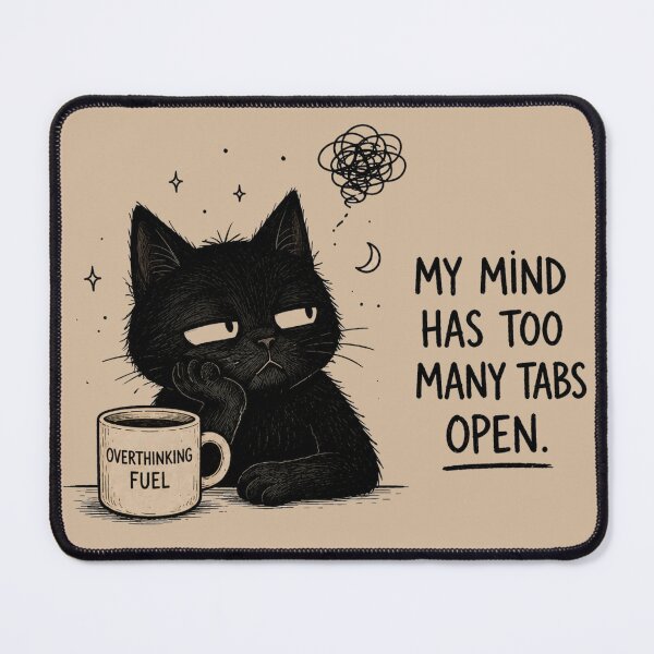 Item preview, My Mind Has Too Many Tabs Open | Overthinking Cat Design designed and sold by VibeFlowStudio.