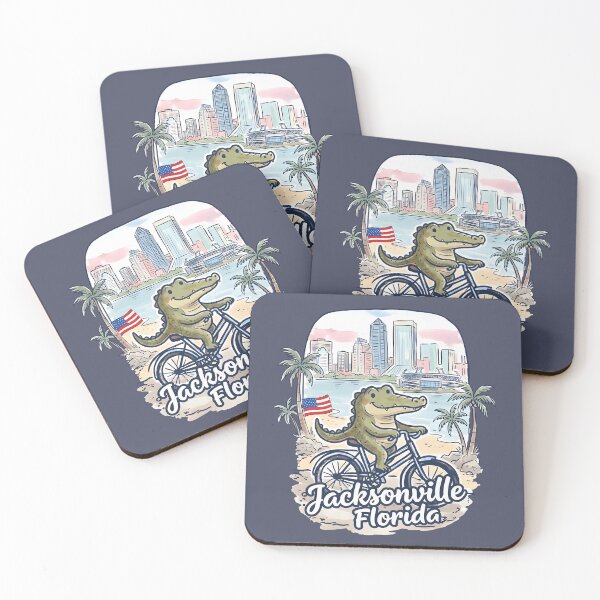 Item preview, Jacksonville Florida Bicycling Cute Crocodile Skyline Pride  designed and sold by HowToCanadian.