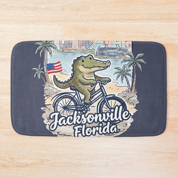 Item preview, Jacksonville Florida Bicycling Cute Crocodile Skyline Pride  designed and sold by HowToCanadian.