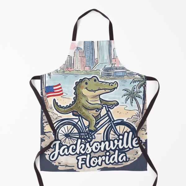 Item preview, Jacksonville Florida Bicycling Cute Crocodile Skyline Pride designed and sold by HowToCanadian.