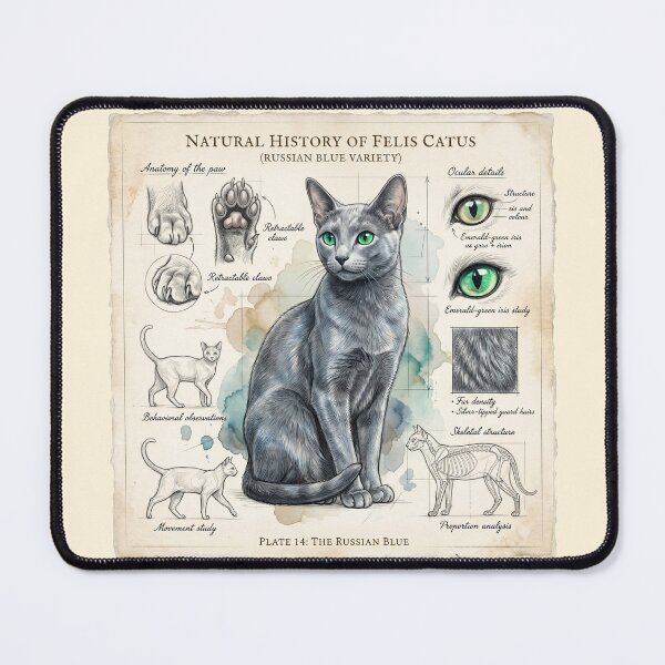 Item preview, Russian Blue Cat Anatomical Study Print designed and sold by Paolo-Bandal.