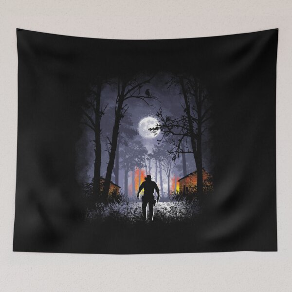 Item preview, Wild West Midnight - Cowboy Campfire Silhouette Art designed and sold by MrGlayga.